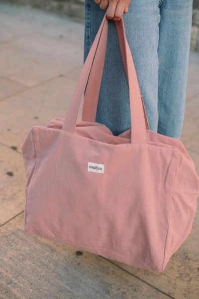 Sac week end coton rose