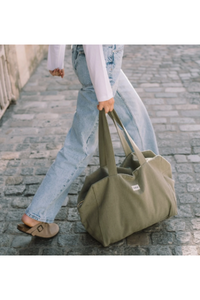 Sac week end coton kaki