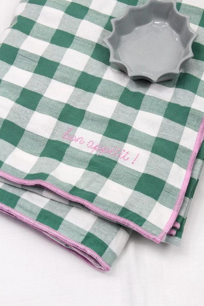 Nappe brodée sauge