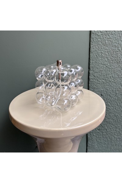 Lampe à huile cube transparent
