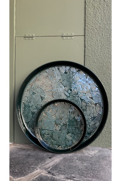 Plateau 35 cm émeraude