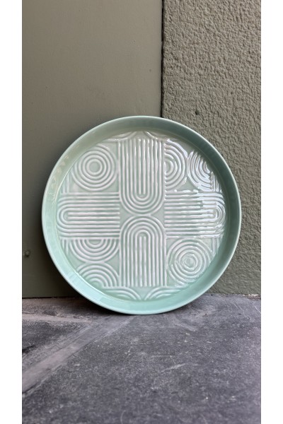Plateau 35 cm celadon