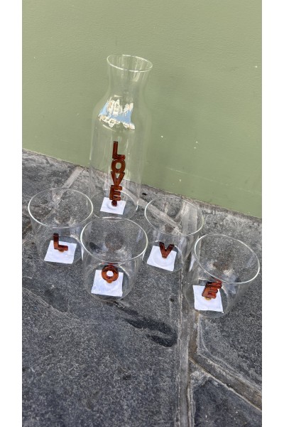 Verres LOVE ambre