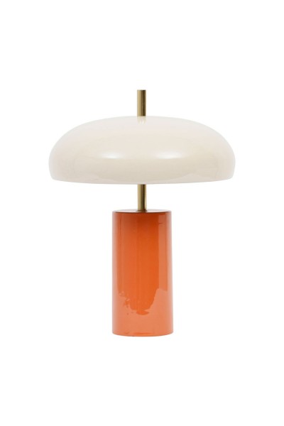 Lampe Champignon Orange / Ecru
