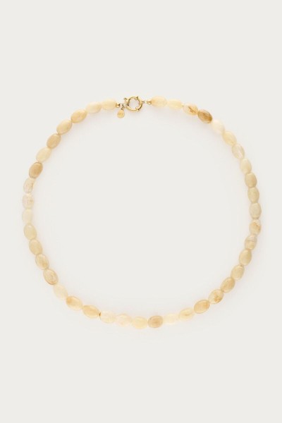 Collier perles beige