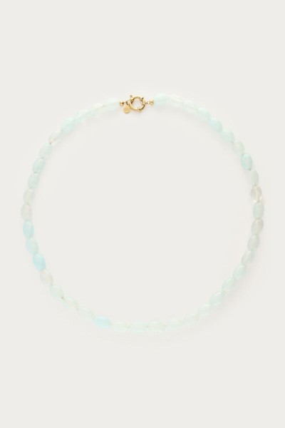 Collier perles bleu ciel