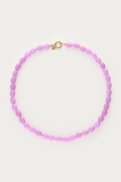 Collier perles violet