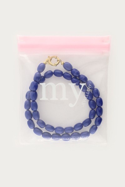 Collier perles / Bleu
