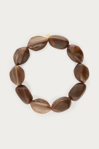 Bracelet perles / Gris marron
