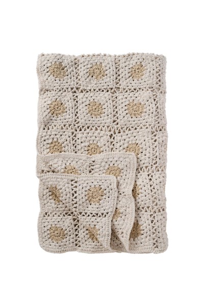 Plaid crochet beige